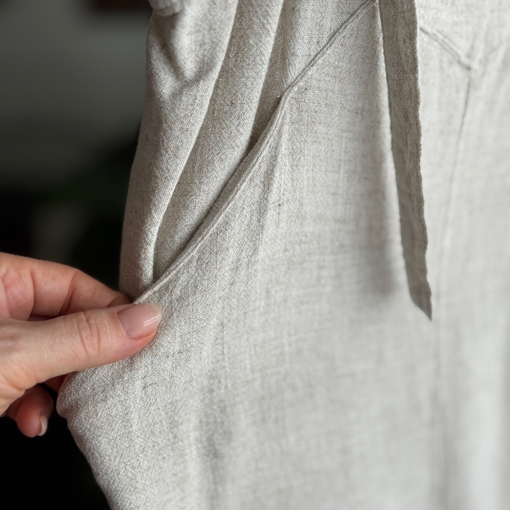 Umgee Cream Linen Cotton Romper Jumpsuit - Picture 7 of 9